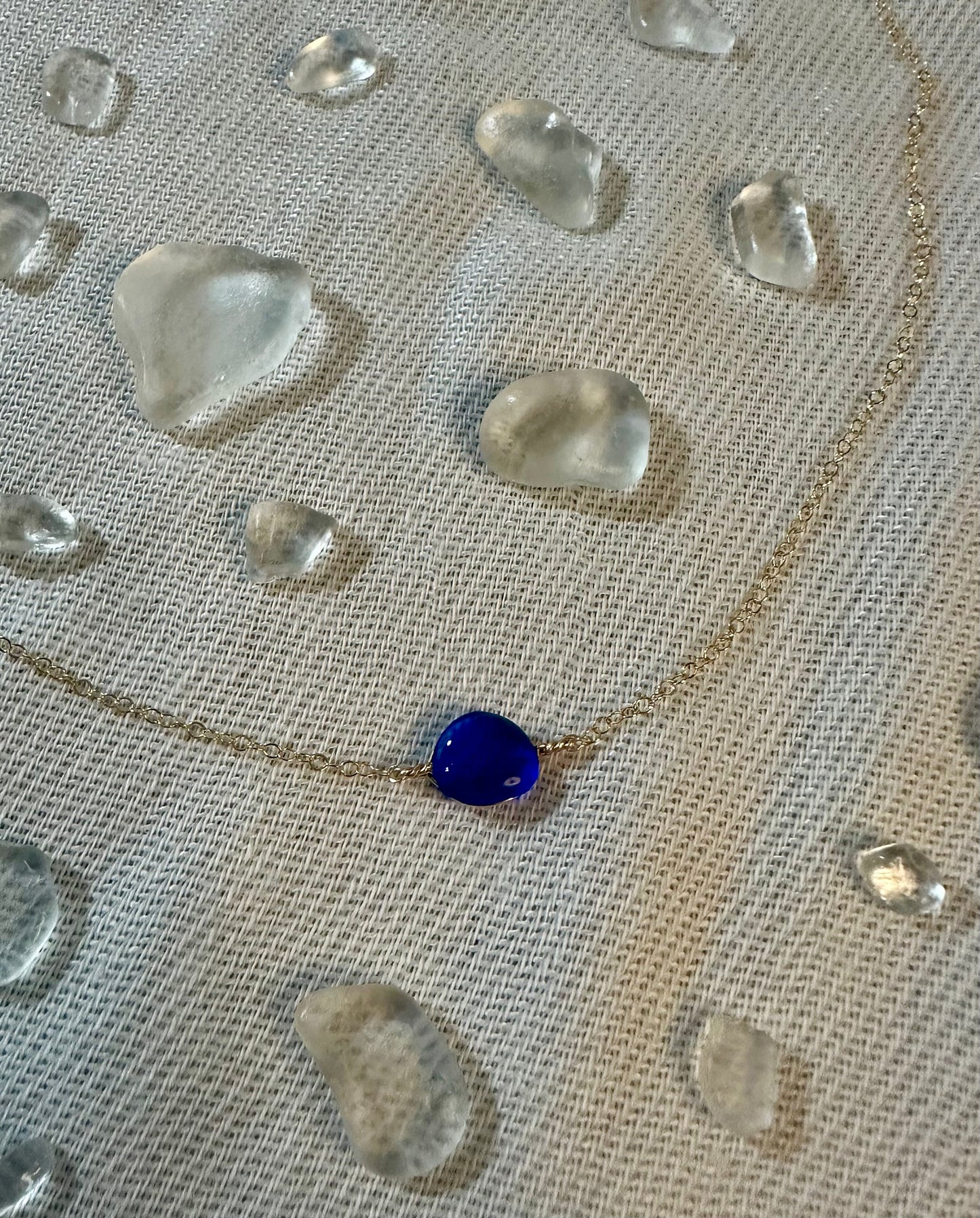 Cobalt Blue Sea Glass Necklace