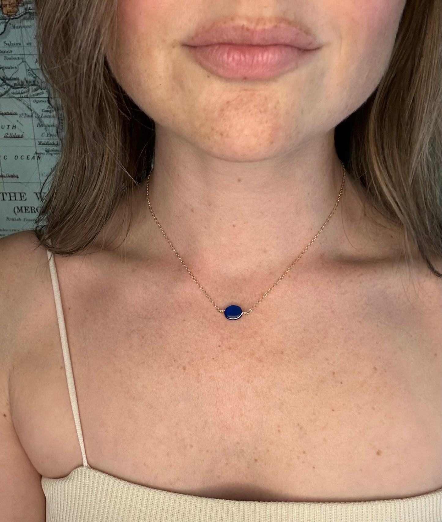 Cobalt Blue Sea Glass Necklace