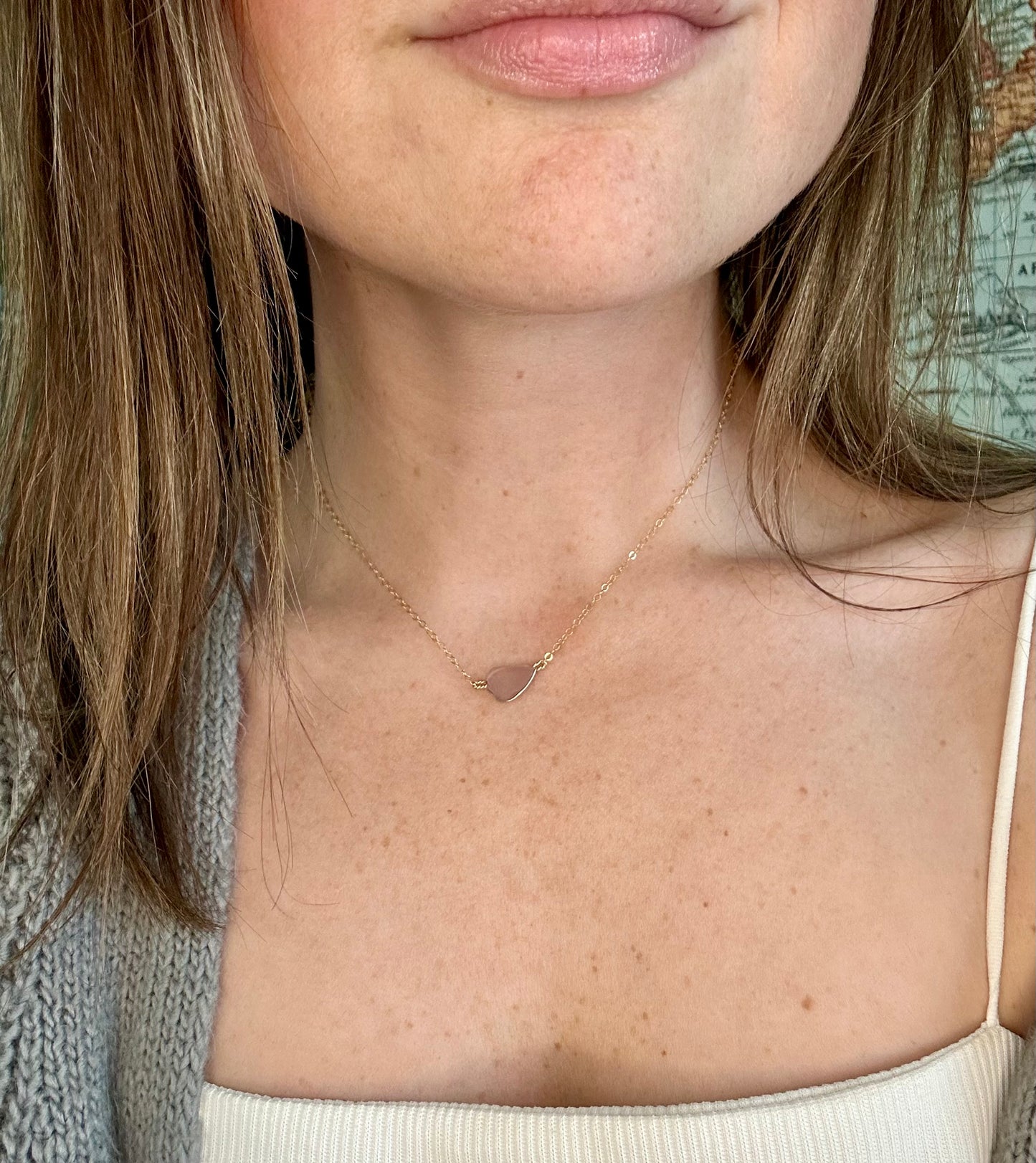 Lavender Sea Glass Necklace