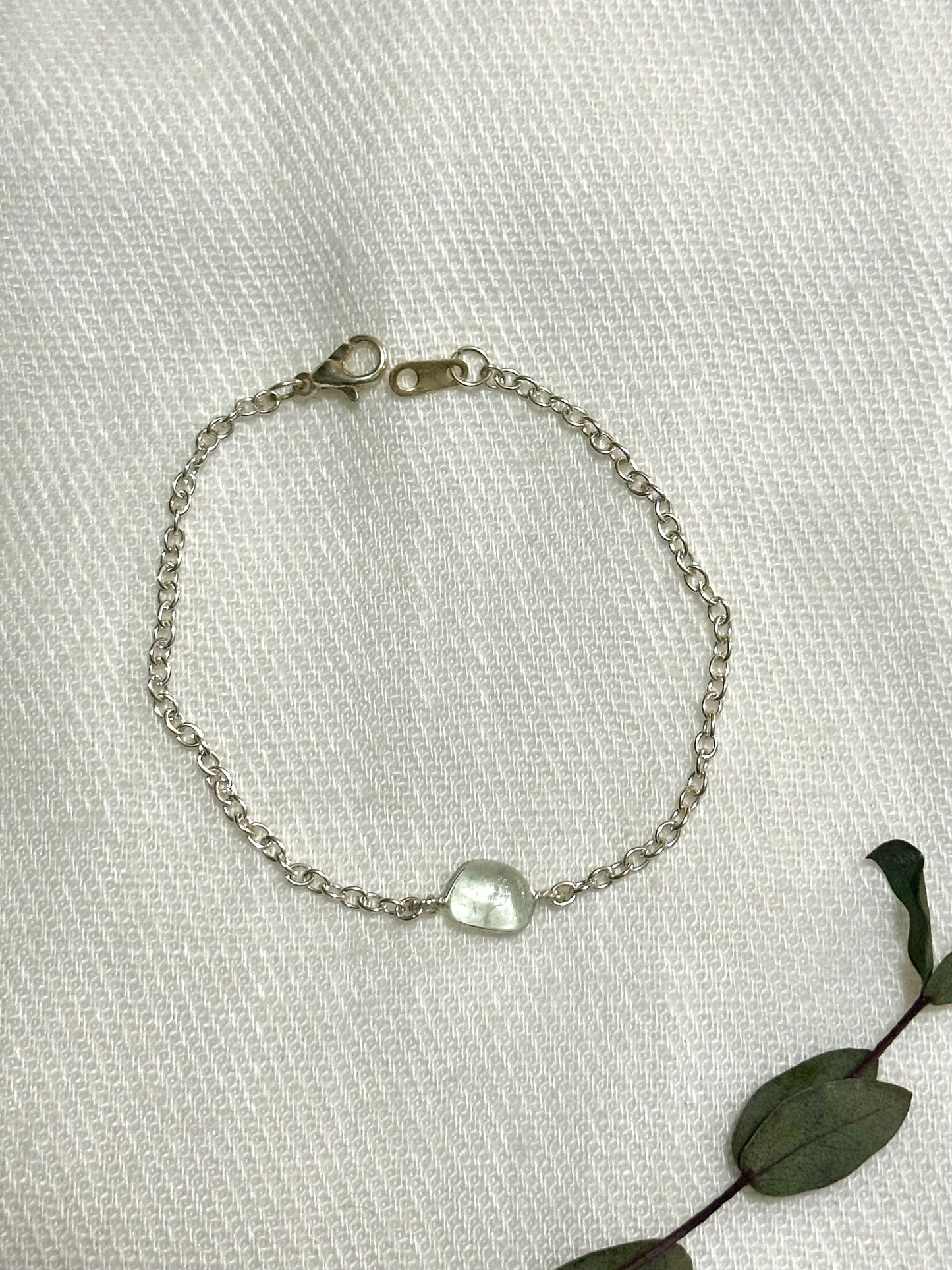 Clear Sea Glass Bracelet