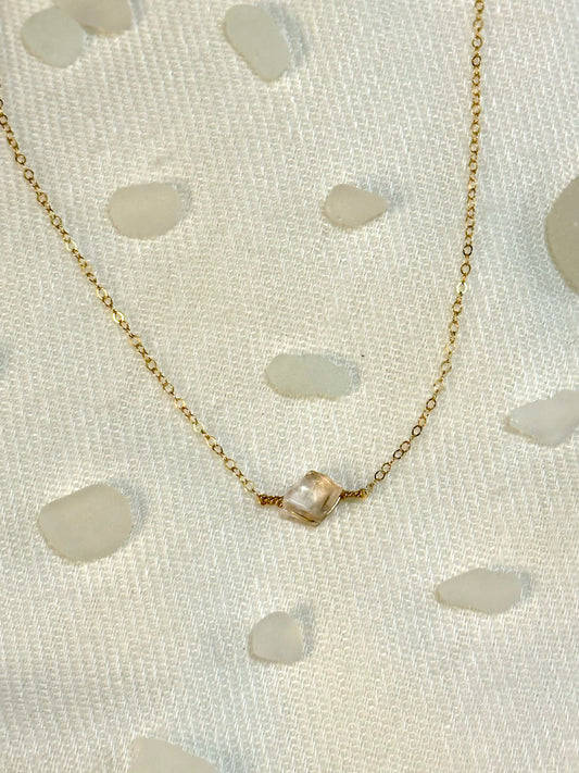 Light Pink Sea Glass Necklace