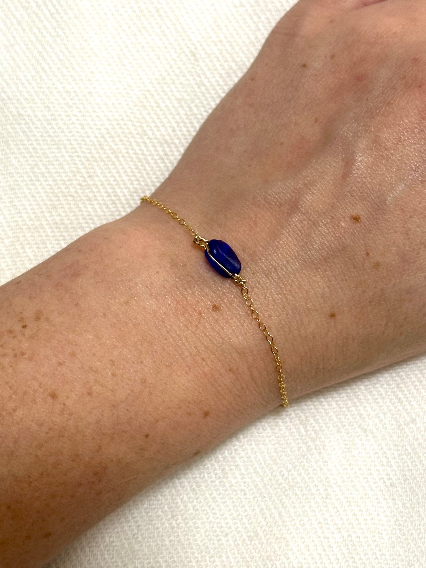 Cobalt Blue Sea Glass Bracelet