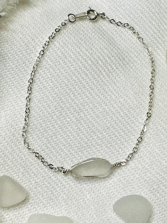 Clear Sea Glass Bracelet