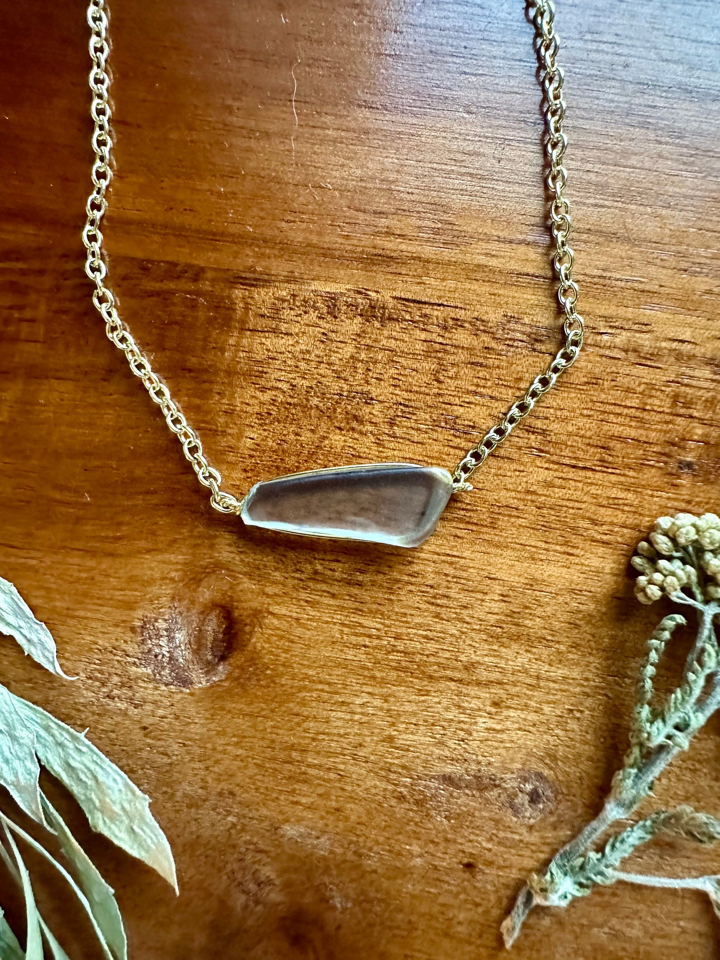 Grey Sea Glass Necklace