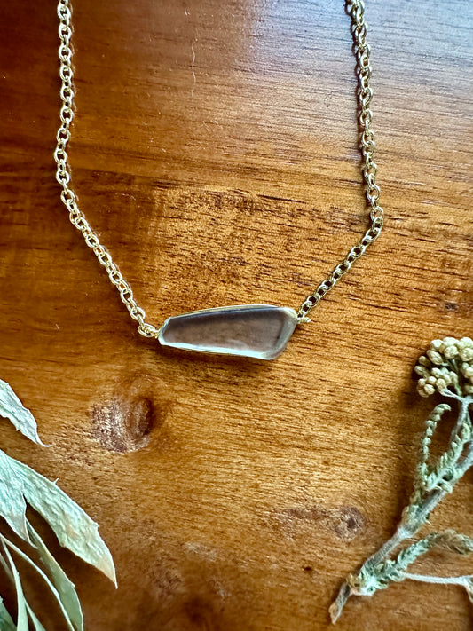 Grey Sea Glass Necklace