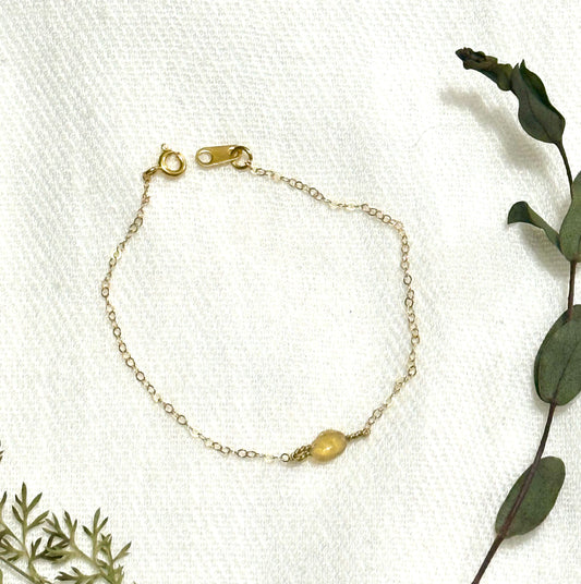 Yellow Sea Glass Bracelet