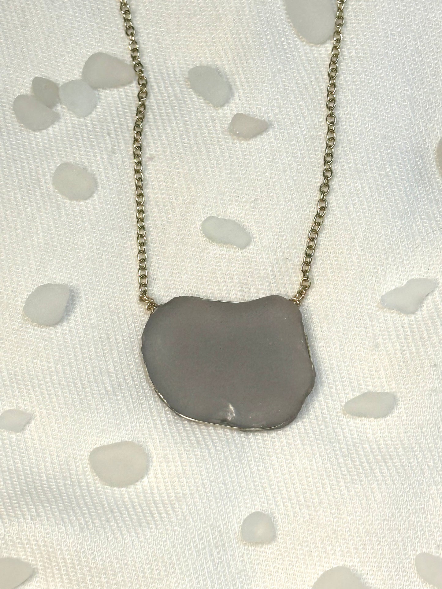 Smoky Purple Sea Glass Necklace