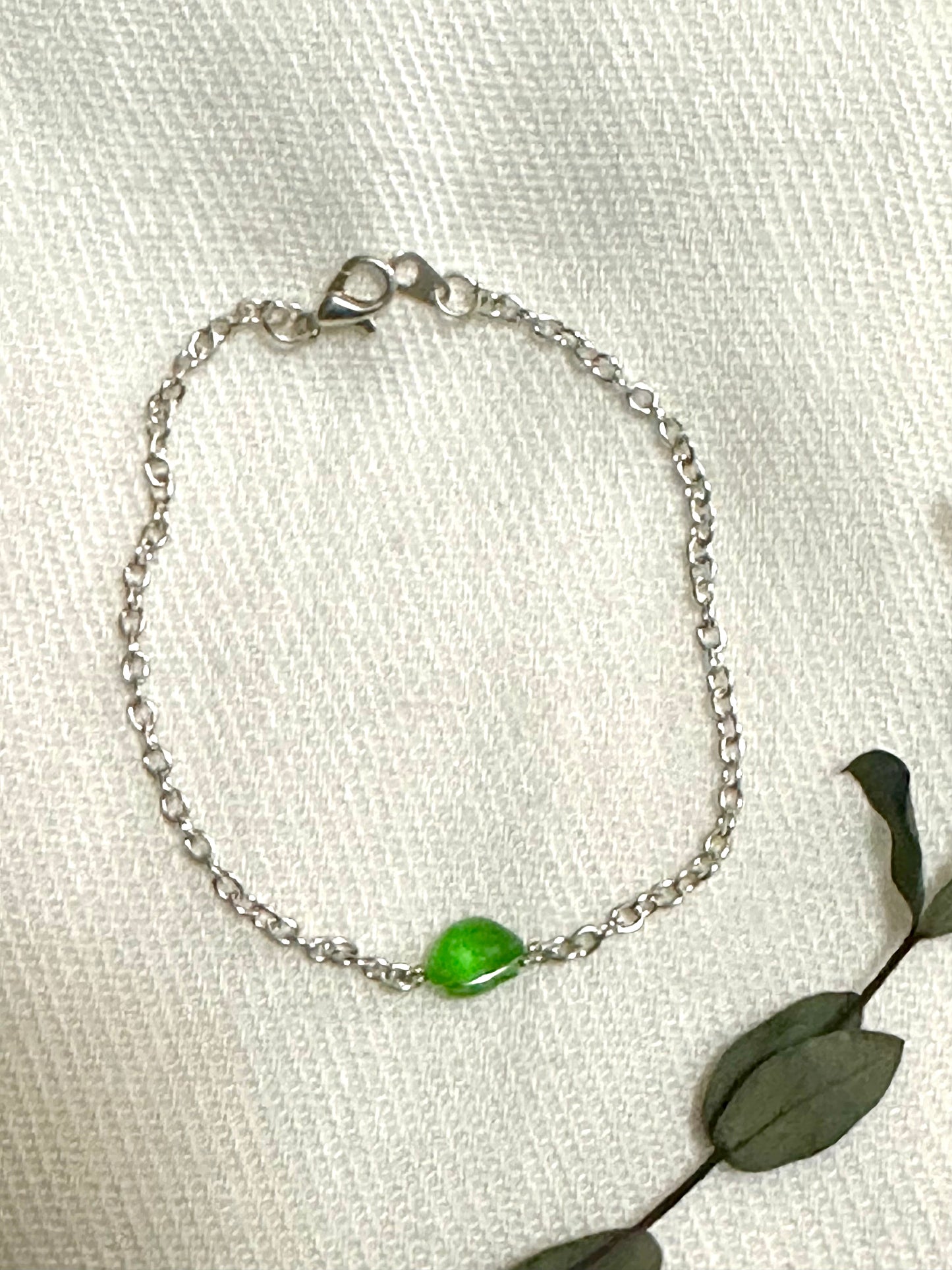 Lucky Green Sea Glass Bracelet