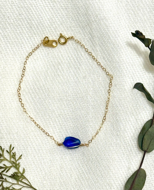 Cobalt Blue Sea Glass Bracelet