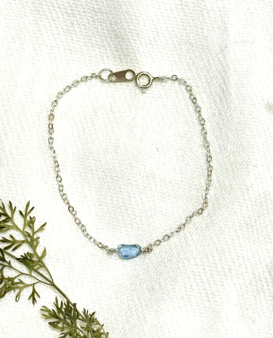 French Blue Sea Glass Bracelet