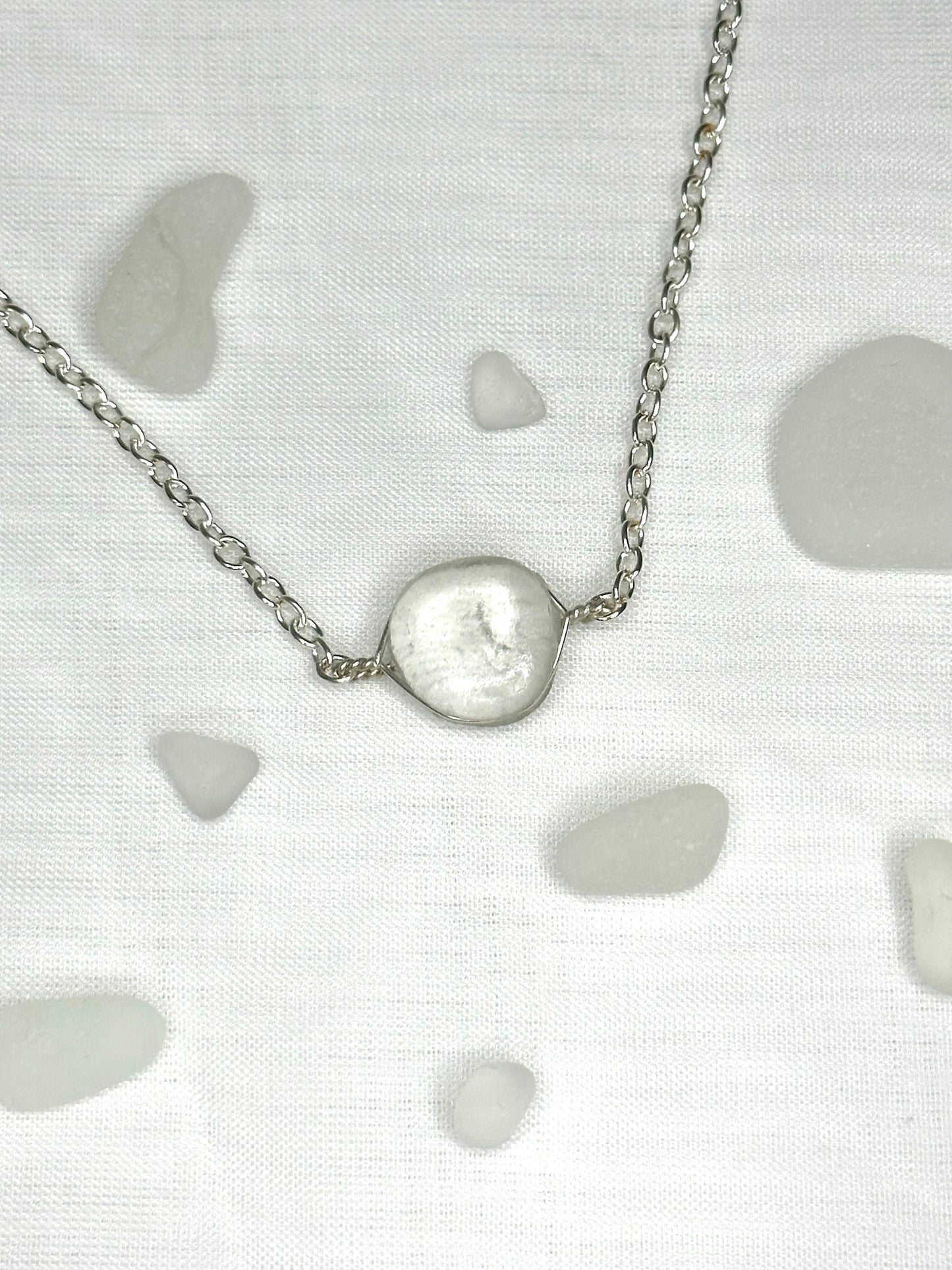 Clear Sea Glass Necklace