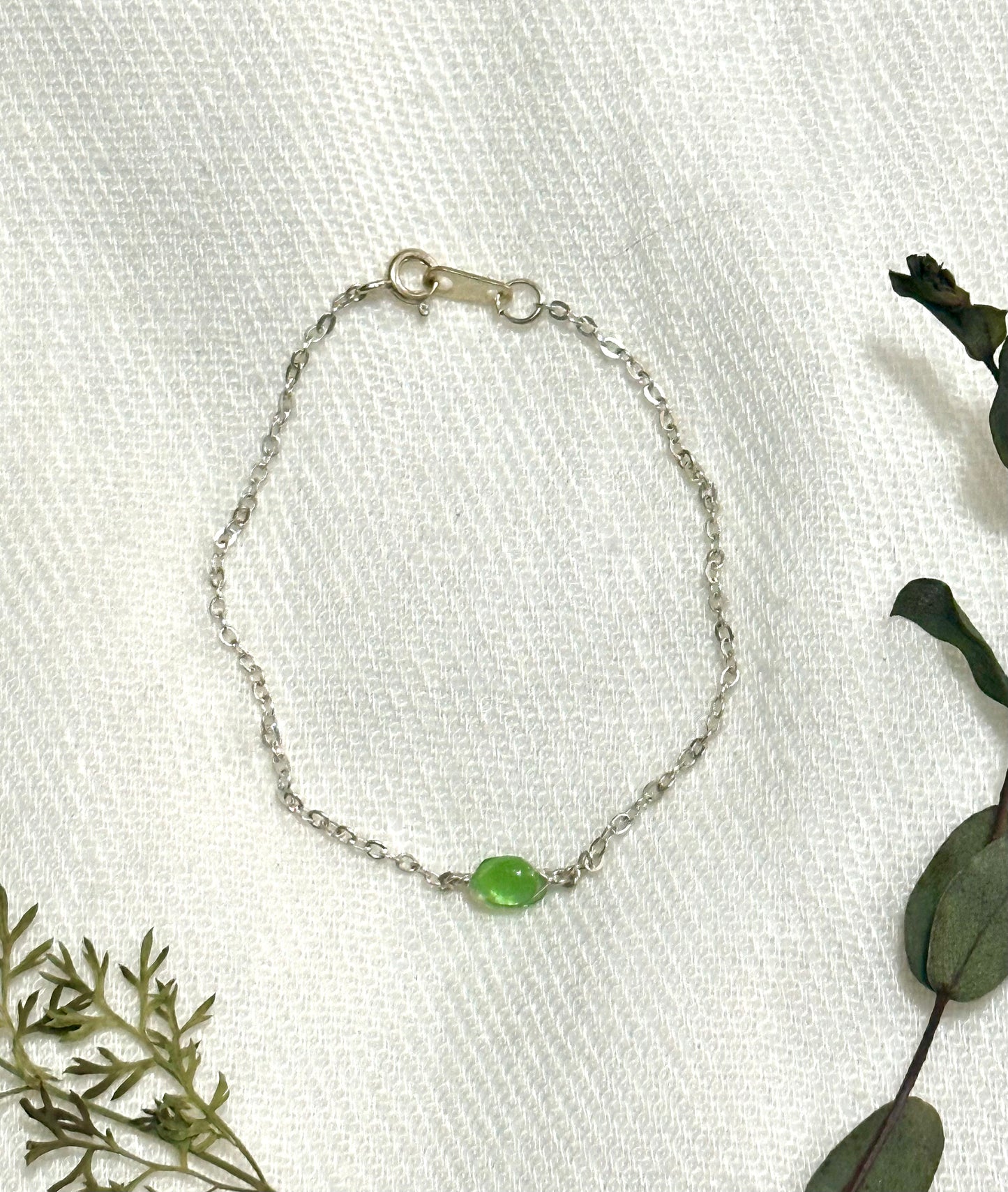 Green Sea Glass Bracelet