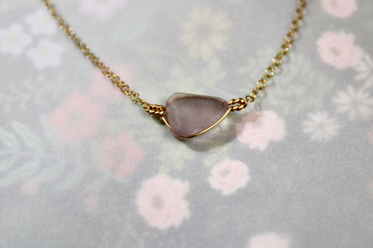 Lavender Sea Glass Necklace