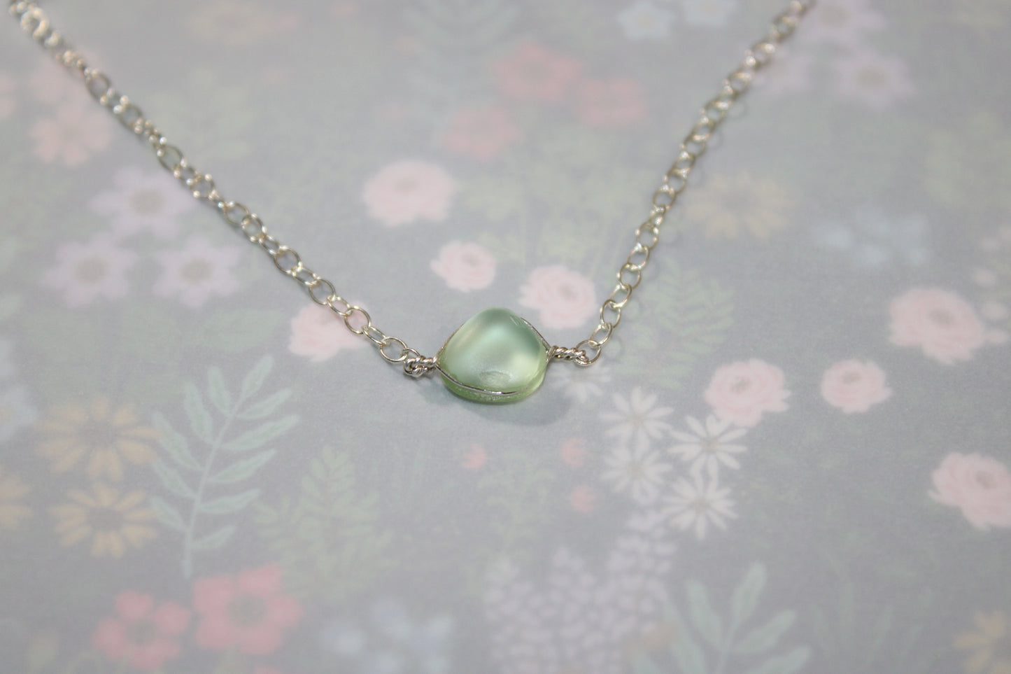 Seafoam Green Sea Glass Necklace