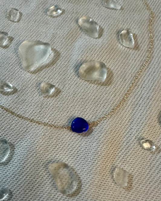 Cobalt Blue Sea Glass Necklace