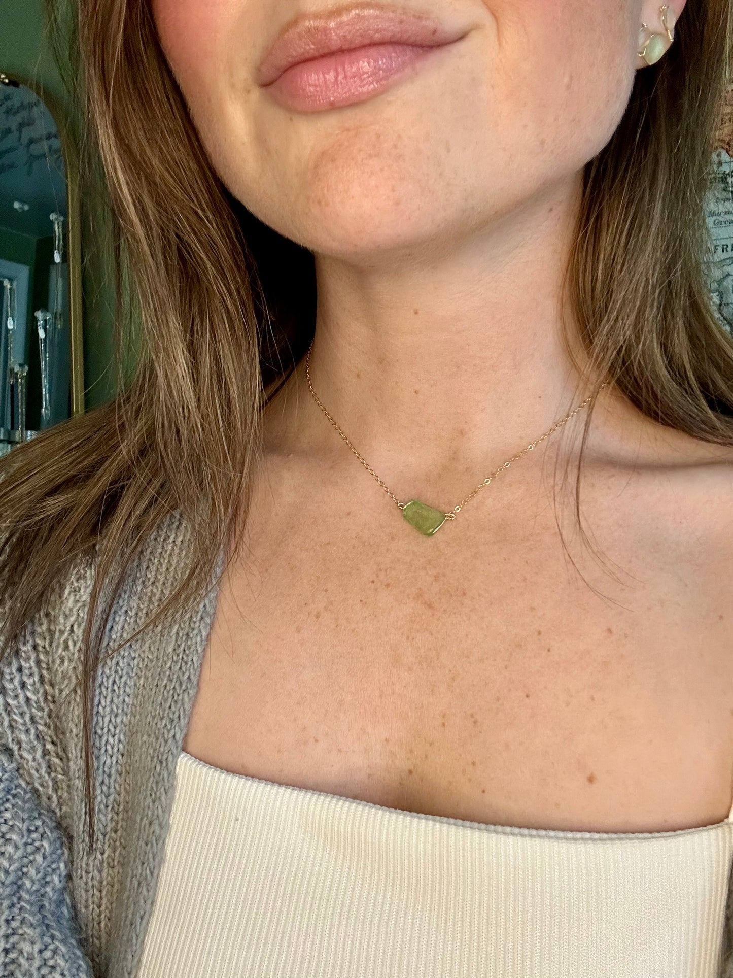 Seafoam Green Sea Glass Necklace